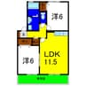 コスモセゾン 2LDKの間取り
