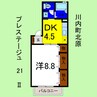 プレステージュ21Ⅱ 1DKの間取り