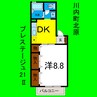 プレステージュ21Ⅱ 1DKの間取り