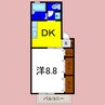 プレステージュ21Ⅲ 1DKの間取り