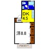 ドミール古川Ｃ 1DKの間取り