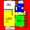 セレクト川内Ａ 2LDKの間取り