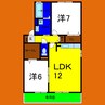 プラザシャルムＣ 2LDKの間取り