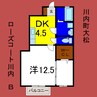 ローズコート川内Ｂ 1DKの間取り