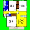 ウィルコートＦ 3LDKの間取り