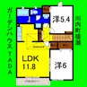 ガーデンハウスＴＡＤＡ　Ｂ 2LDKの間取り
