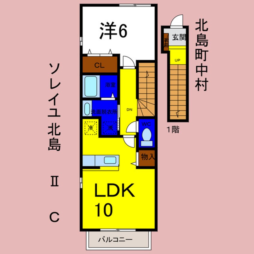 間取図 ソレイユ北島ⅡＣ