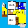 クレストール北島Ｂ 2LDKの間取り