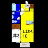 ヴィラセゾンⅢ 1LDKの間取り