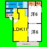 バリュージュ萌芽Ｃ 2LDKの間取り