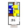ファインハイツ浜田 1DKの間取り