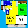 セトゥールインウエストＢ 2LDKの間取り