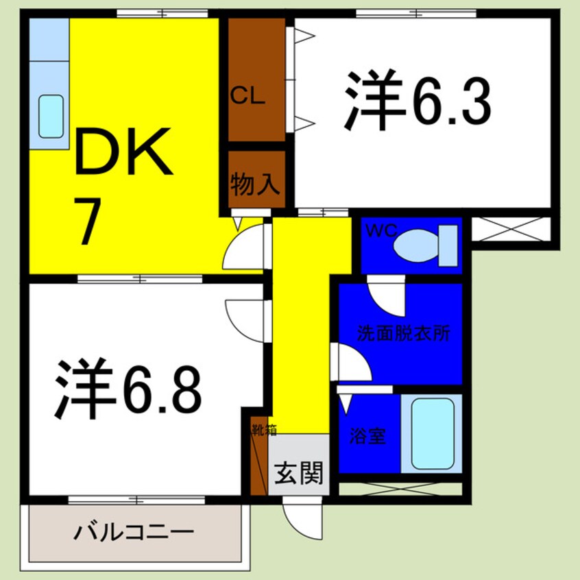 間取図 ビレッジあいＢ