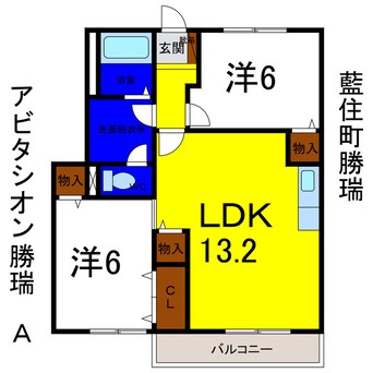 間取図 アビタシオン勝瑞Ａ