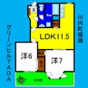 グリーンヒルＴＡＤＡ　Ｂ 2LDKの間取り