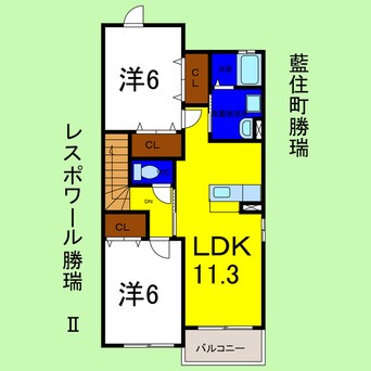 間取図 レスポワール勝瑞Ⅱ