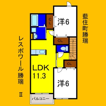 間取図 レスポワール勝瑞Ⅱ