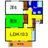 ラポール宮内Ｂ 2LDKの間取り