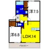 リヴェール北島 2LDKの間取り