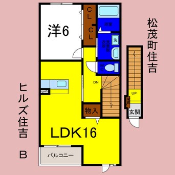 間取図 ヒルズ住吉Ｂ