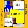 サンシェールＣ 2LDKの間取り