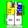 プライム21 2DKの間取り