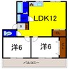 秦野マンション 2LDKの間取り