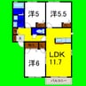メゾンドソレイユⅢ番館 3LDKの間取り