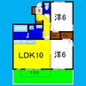 ウィルコート大松Ｂ 2LDKの間取り