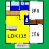 ウィルコート大松Ｂ 2LDKの間取り