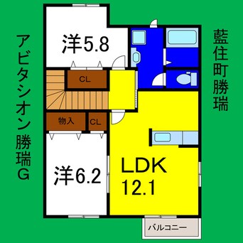 間取図 アビタシオン勝瑞Ｇ