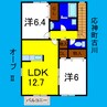 オーブⅡ 2LDKの間取り