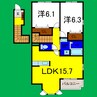 エテルノＢ 2LDKの間取り