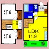 ビレッジあいＣ 2LDKの間取り