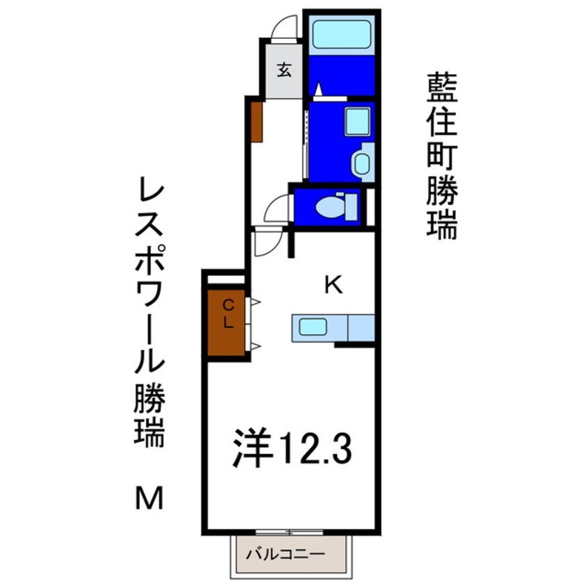 間取図 レスポワール勝瑞Ｍ