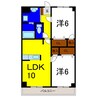 リベール川内 2LDKの間取り