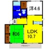 バリュージュ萌芽Ｄ 2LDKの間取り