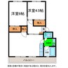 サンライトハイツ 2LDKの間取り