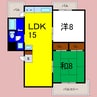 三間マンション 2LDKの間取り