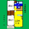 エテルノＣ 2LDKの間取り