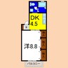 フロラシオン川内Ⅰ 1DKの間取り