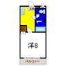 コートアジュール 1Kの間取り