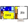 レインボータウン名田 1DKの間取り