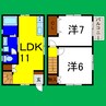 レインボータウン穂実 2LDKの間取り