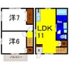 レインボータウン穂実 2LDKの間取り