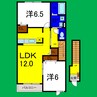 コスミオンＤ 2LDKの間取り