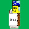 プレステージュ21Ⅰ 1DKの間取り