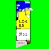 モナガーデニング 1LDKの間取り