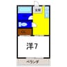 ハイツしらゆり 1DKの間取り