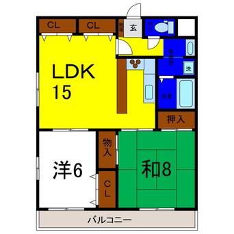 間取図 フローラルハイツ１